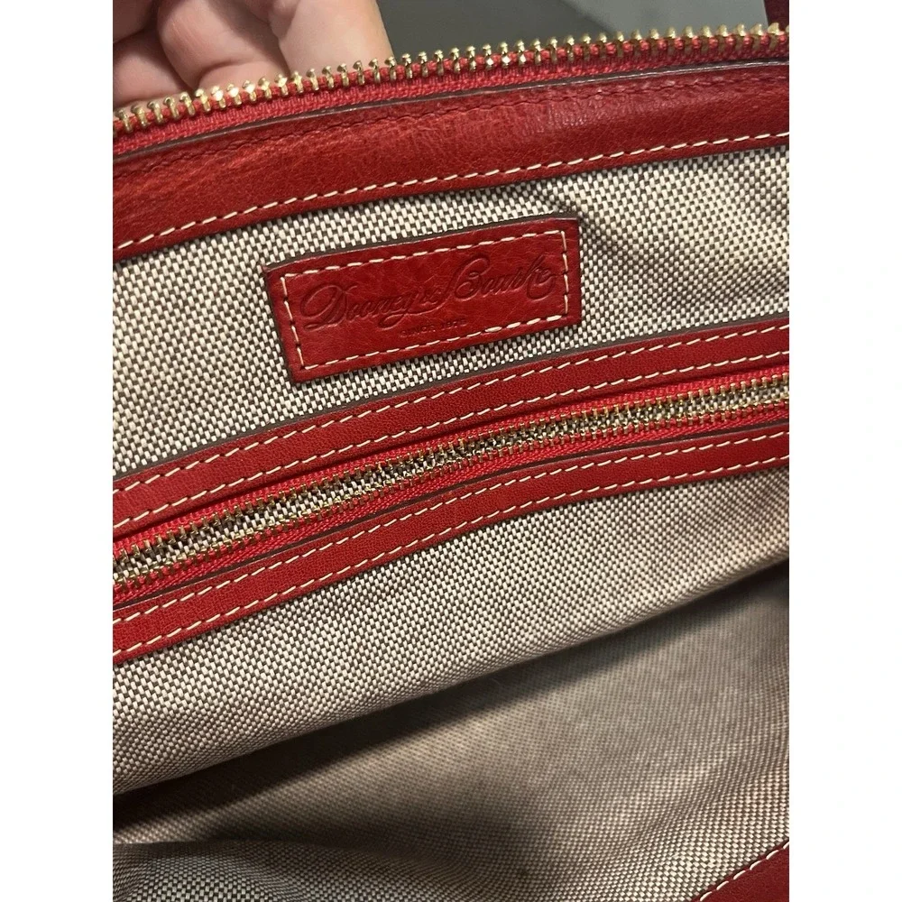 Dooney & Bourke Red Leather Satchel Purse Handbag Florentine Vacchetta Rare
